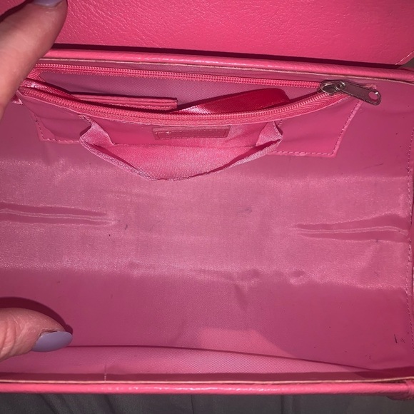 Rowallan Pink Shoulder Bag with Flap Closure and Metal Accents - Picture 6 of 9